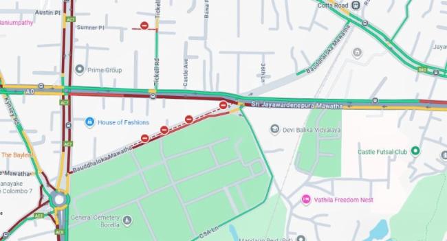 Borella to Colombo Route Severely Disrupted